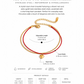 Red cord and gold chain heart bracelet with product details on a white background