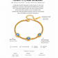 Azure Crystal Bracelet with gold plating and blue crystals on a white background