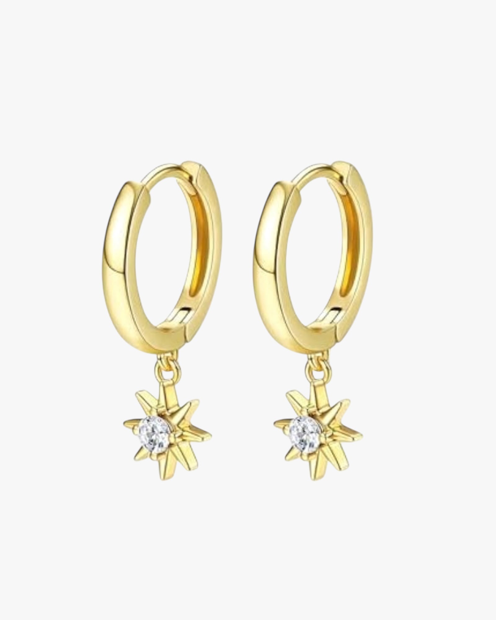 Gold-tone stainless steel hoops with smooth finish