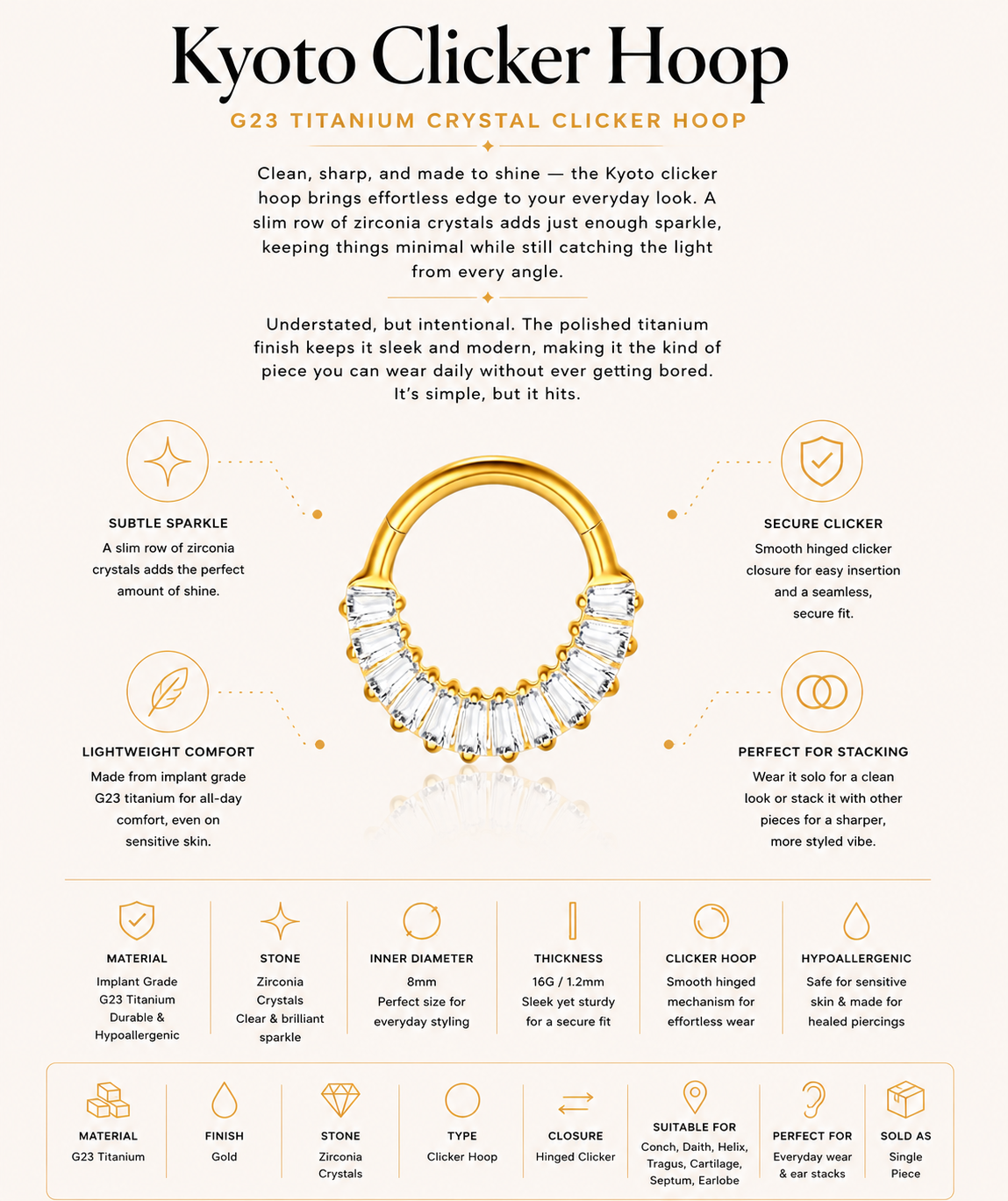 G23 Titanium Crystal Clicker Hoop – Kyoto