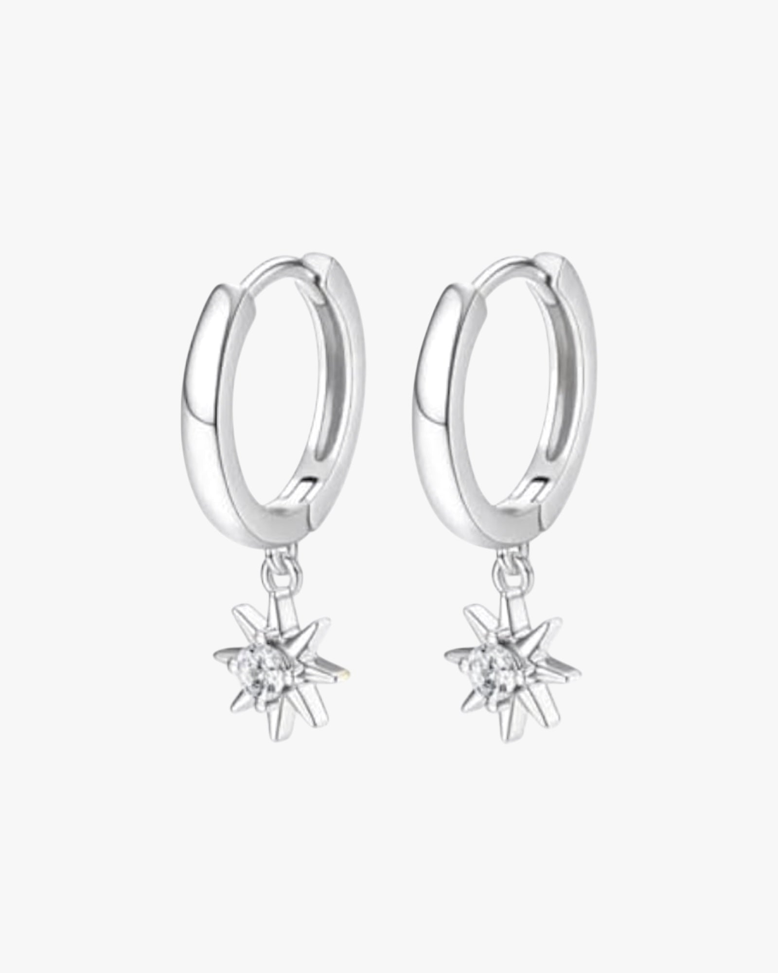 Silver-tone stainless steel hoops with smooth finish