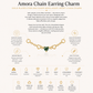Gold Plated Sterling Silver Moss Agate Heart Chain Earring Charm – Amora