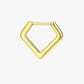 Gold hexagonal nose ring on a white background