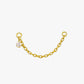 Gold chain with a small round pendant on a white background