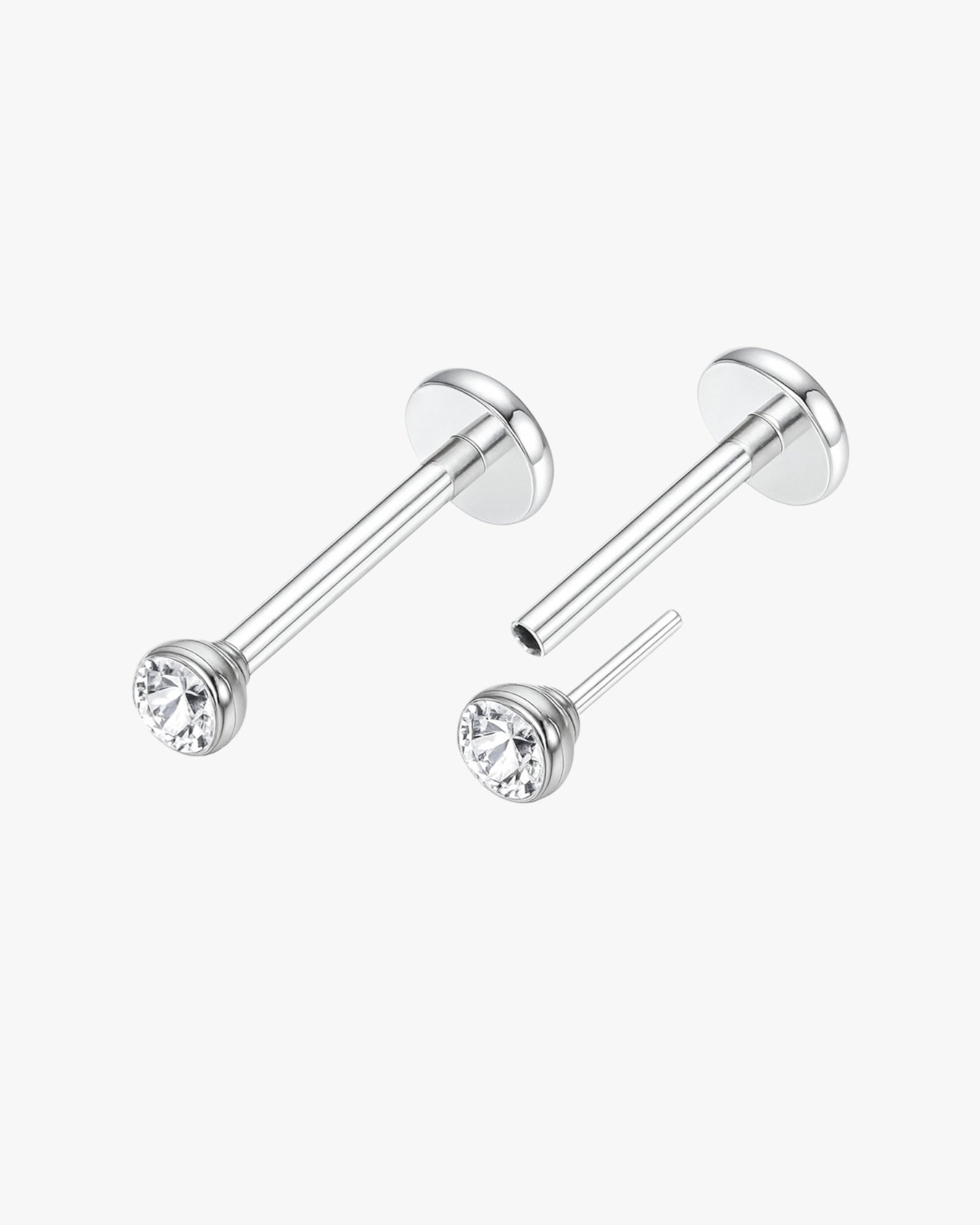 Silver Threadless Studs 4mm