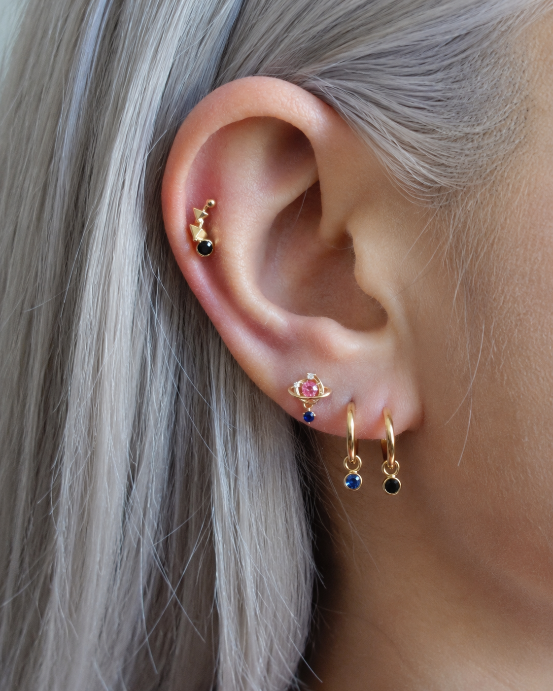 Skye Stud – Planet Charm Flat Back Piercing