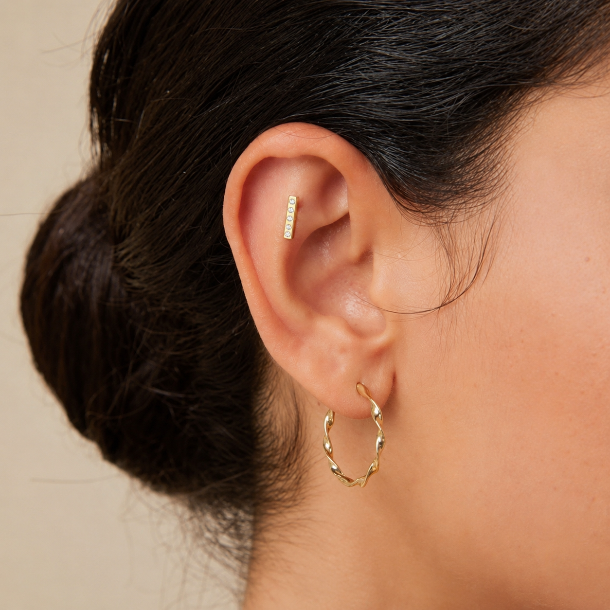 Trujillo Stud – Crystal Bar Flat Back Earring