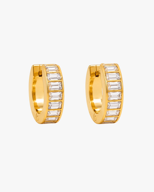 Echobelly Crystal Hoop Earrings – Gold Plated Stainless Steel