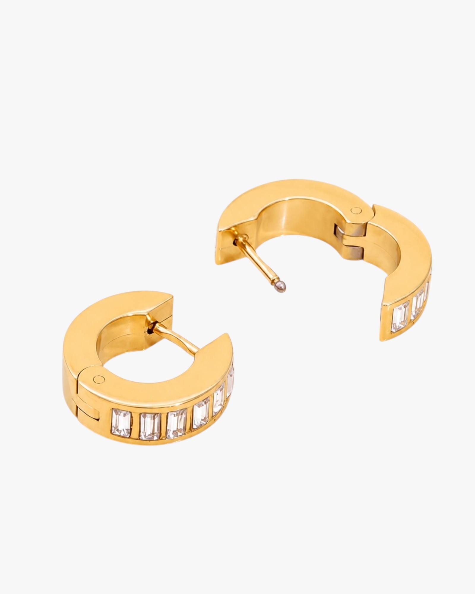 Echobelly Crystal Hoop Earrings – Gold Plated Stainless Steel