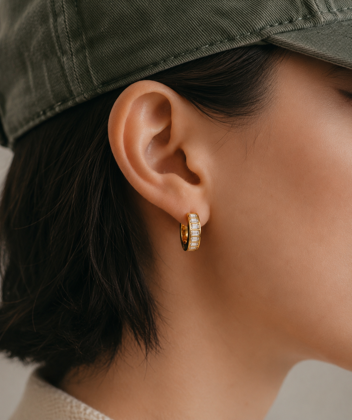 Echobelly Crystal Hoop Earrings – Gold Plated Stainless Steel