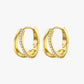 I Dreamed Mini Hoop Earrings – Gold Plated Stainless Steel CZ Hoops