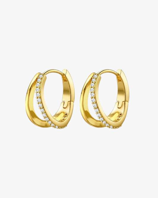 I Dreamed Mini Hoop Earrings – Gold Plated Stainless Steel CZ Hoops