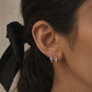 Silver Stainless Steel Clear Zirconia Square Mini Hoop Earrings – Rina