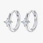 Silver Stainless Steel Clear Zirconia Square Mini Hoop Earrings – Rina