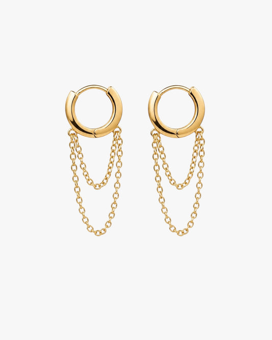 Gold Plated Chain Mini Hoop Earrings – Vroki