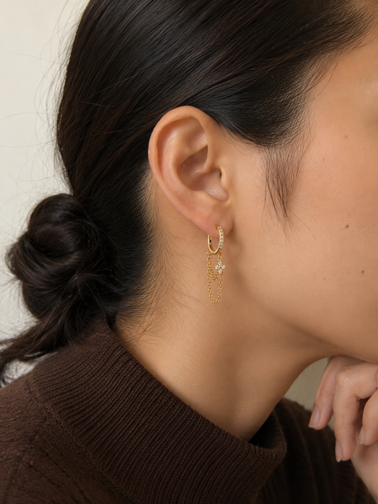Gold Plated Chain Mini Hoop Earrings – Sailin