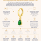 Gold Plated Stainless Steel Green Zirconia Teardrop Charm Hoop – Tairi