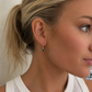 Gold Plated Stainless Steel Green Zirconia Teardrop Charm Hoop – Tairi