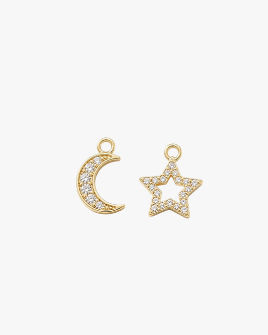 Gold Plated Crystal Star Hoop Charms – Astryra