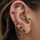 Bak Stud – Green Crystal Flat Back Cartilage Piercing