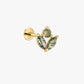 Gold Filled Moss Agate Flat Back Stud | Marquise Cartilage Piercing