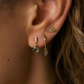 Gold Filled Moss Agate Flat Back Stud | Marquise Cartilage Piercing