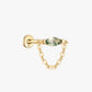 Sylva | Gold Filled Moss Agate Chain Flat Back Stud