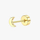 A single gold-colored stud earring with a bar diameter of 0.8mm and length of 6mm, designed for piercings.