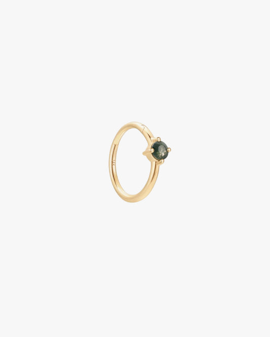 Lila | Gold Filled Moss Agate Mini Hoop
