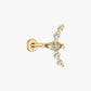 Gina | Gold Filled Moss Agate Chain Flat Back Stud