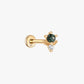 Yeremi | Gold Filled Moss Agate Chain Flat Back Stud