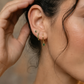 July | Gold Filled Moss Agate Chain Flat Back Stud