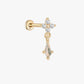 March | Gold Filled Moss Agate Chain Flat Back Stud