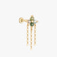 Mars | Gold Filled Moss Agate Chain Flat Back Stud
