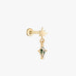 Venus | Gold Filled Moss Agate Chain Flat Back Stud