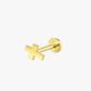 Gold cross-shaped earring on a white background