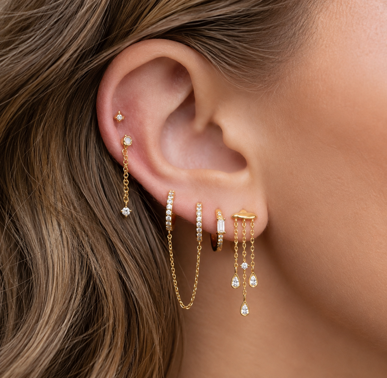 Marilyn Earrings – Drop Crystal Stud Earrings