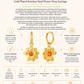 Gold Plated Stainless Steel Flower Drop Earrings – Solara