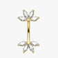 Marquise Crystal Lotus Titanium Curved Barbell 16G – Talia