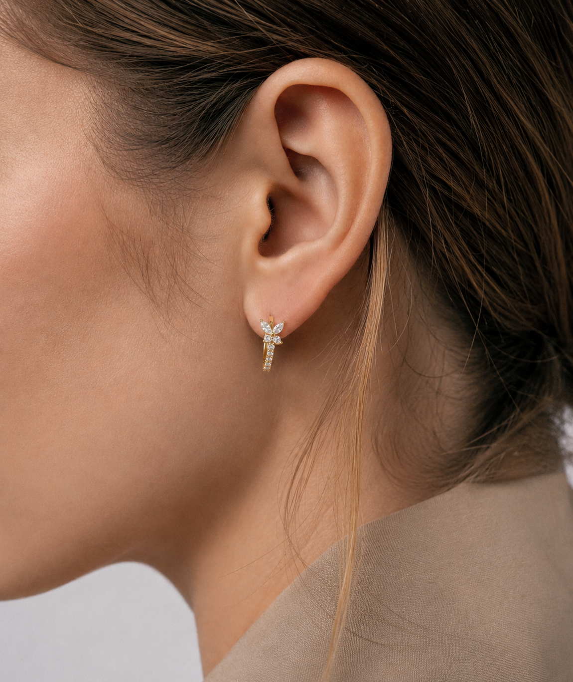 Gold Plated Chain Mini Hoop Earrings – Spring