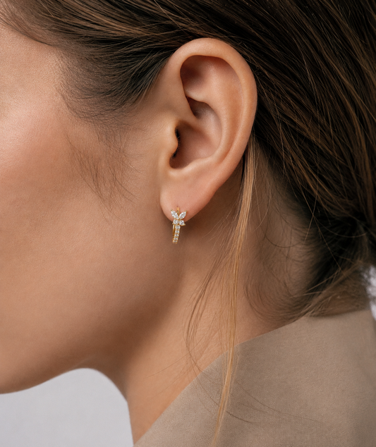 Gold Plated Chain Mini Hoop Earrings – Spring