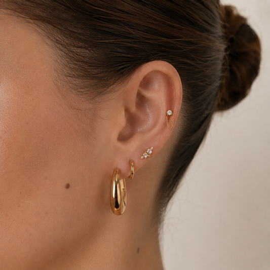 Hone Stud – Chain Crystal Flat Back Stud