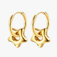 Elegant stainless steel hoop star earrings