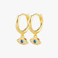 Gold Plated Evil Eye Hoops