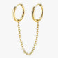 A pair of 14K gold plated hoop earrings with a solid brass finish, designed for pierced ears.