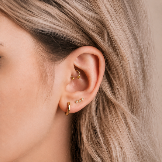 Gold Textured Ball Clicker Hoop 10mm – Velora