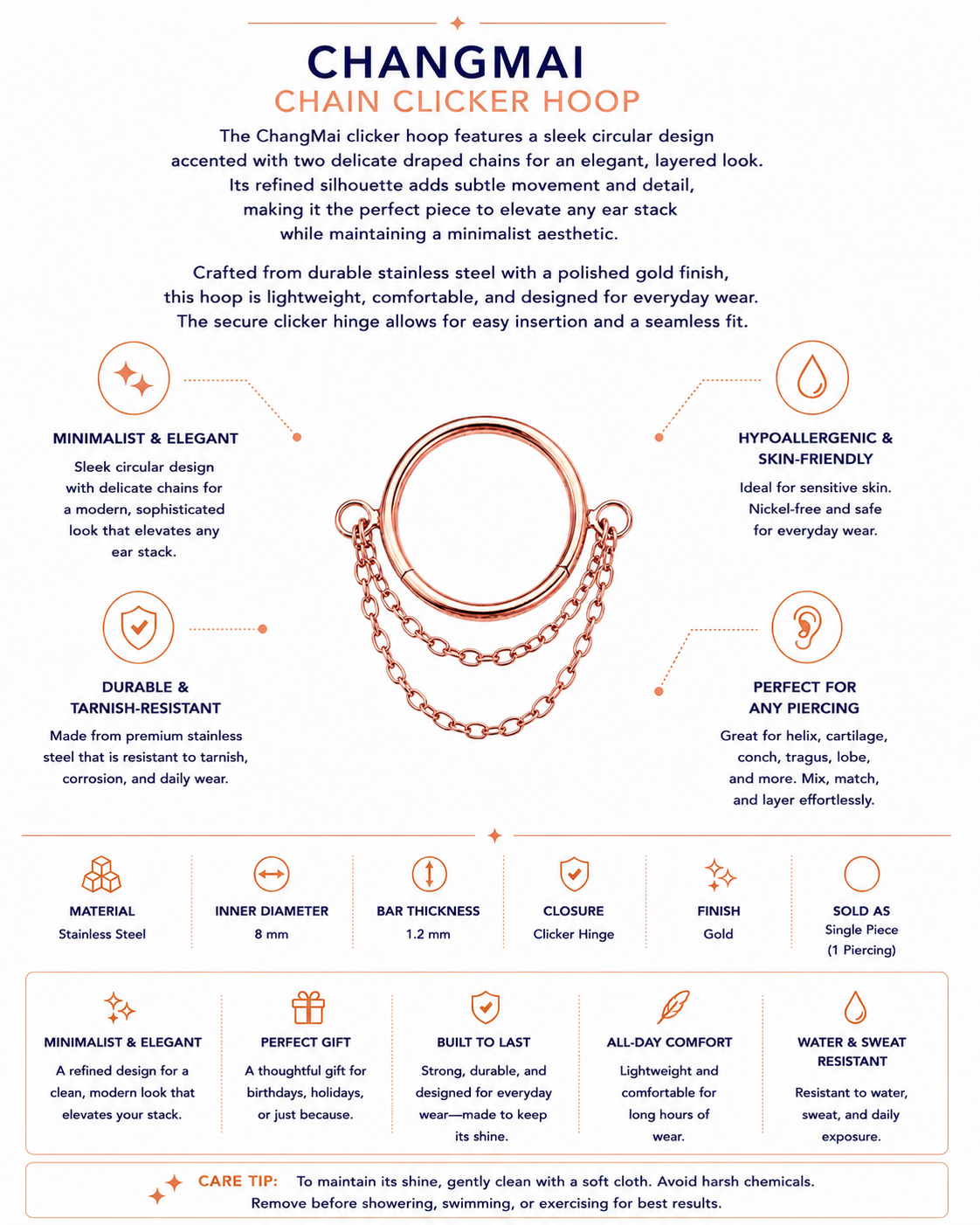 Gold Chain Clicker Hoop – ChangMai