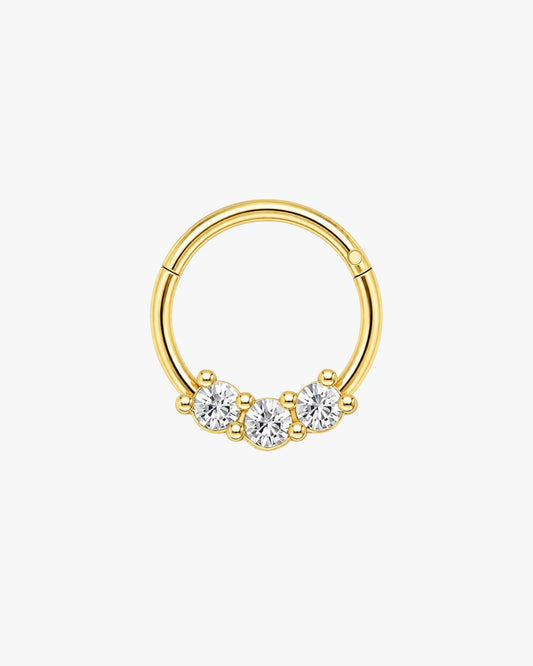 Gold Pave Ball Clicker Hoop – Sim