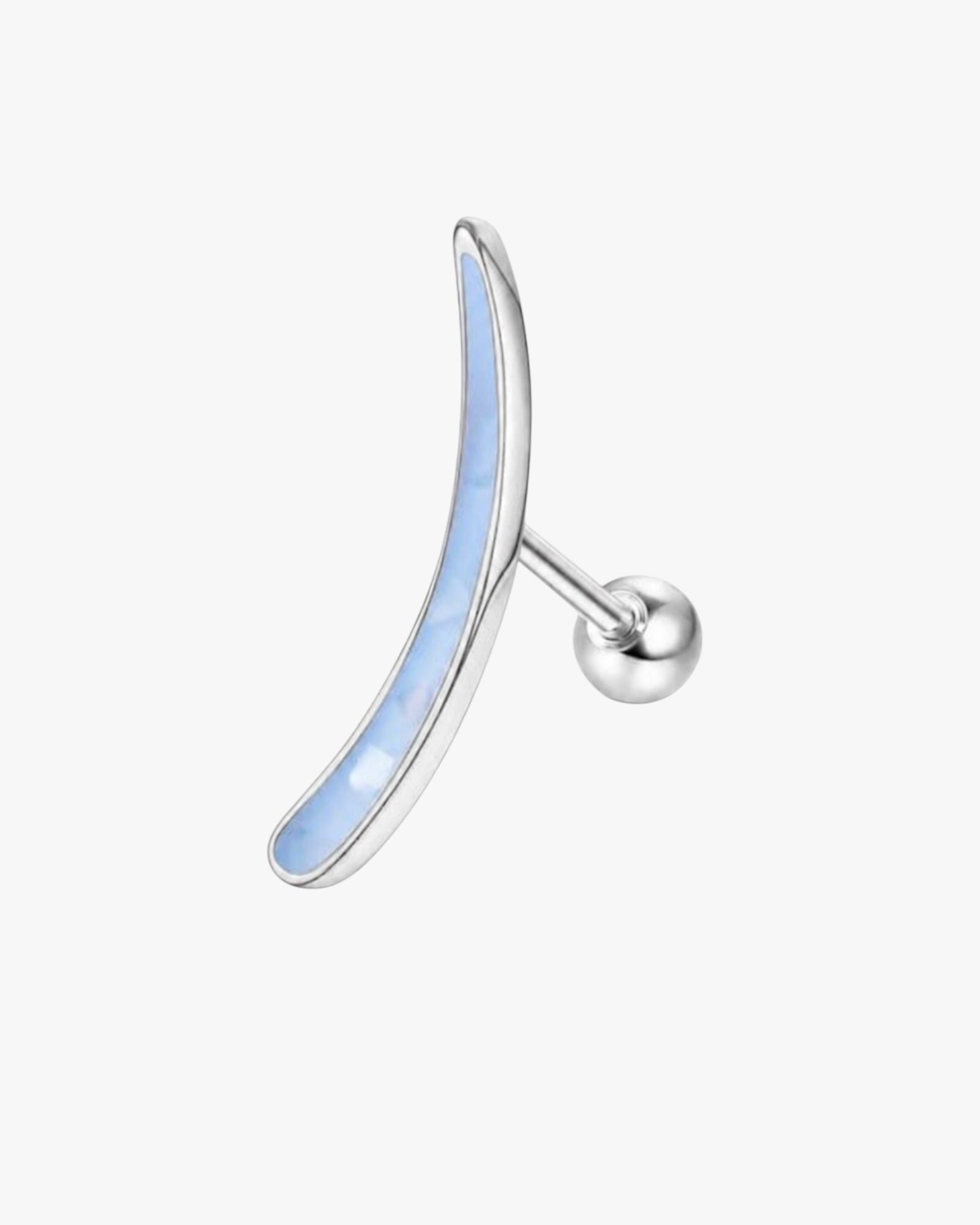 Izmir Stud – Minimal Opal Curve Flat Back Piercing