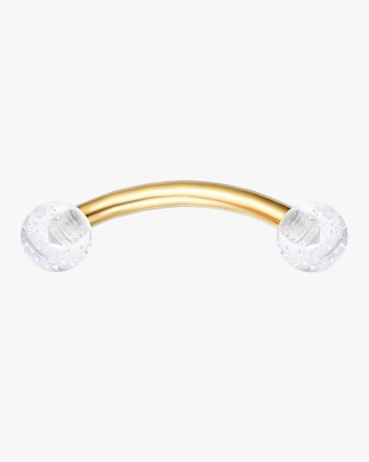 Clear/Gold Curved Barbell